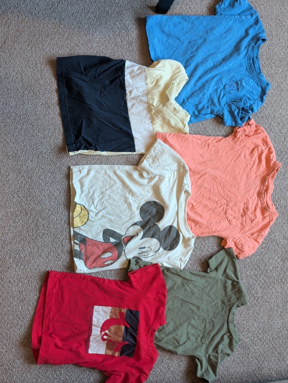 Kids Spring Short Sleeve Tee Bundle with Mickey and Solid Colors
